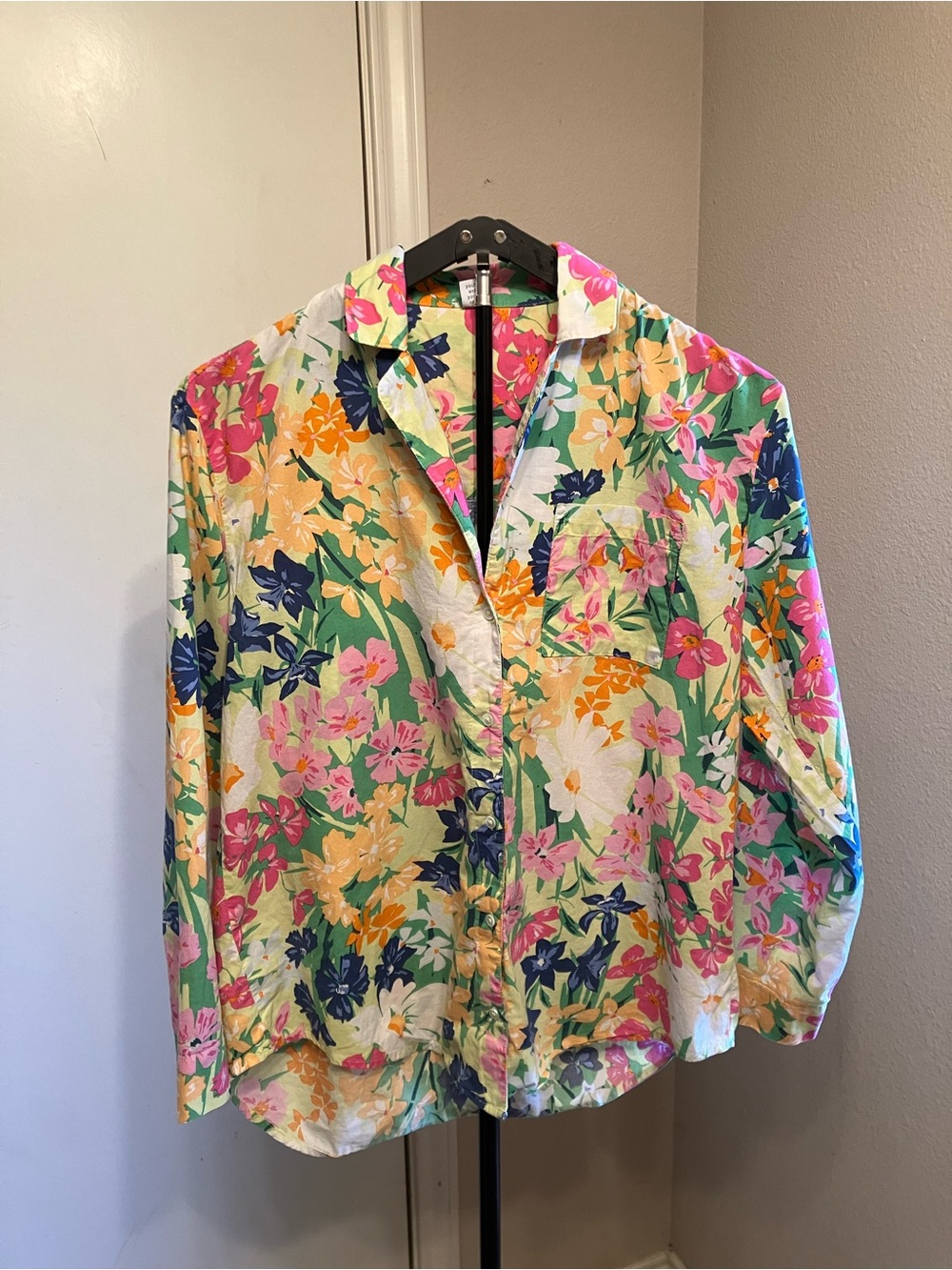 Old Navy Floral Tropical Lounge Button Up Blouse Top - Size XS